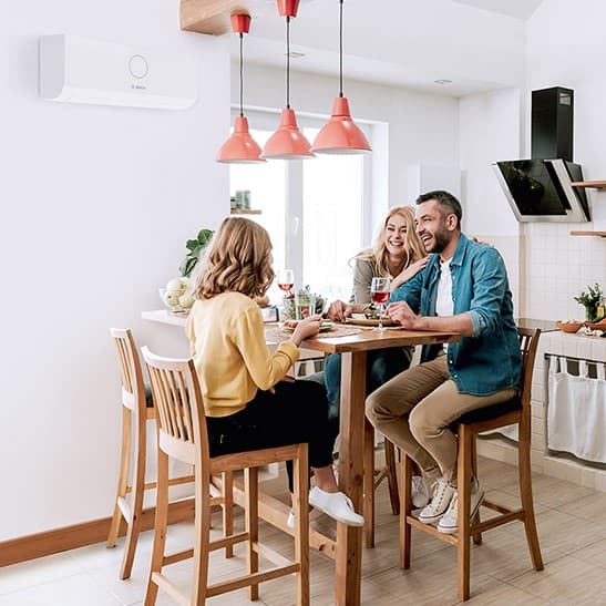 Family enjoying air conditioning